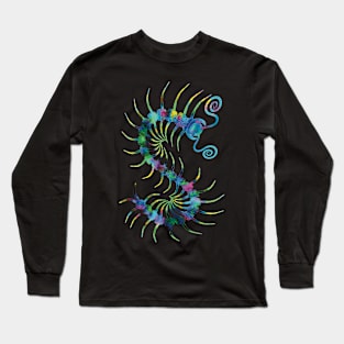 Watercolor Rainbow Centipede Long Sleeve T-Shirt